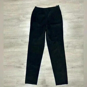 Nwt DANIER VINTAGE black HIGH RISE 100% LEATHER FULLY LINED STRAIGHT LEG PANTS
